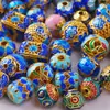 Cuentas Redondas Cloisonné Azul Antiguo Esmalte de Goteo Estilo Chino Hueco Cuentas Sueltas Pulsera Collar Llavero Cuentas Espaciadoras
