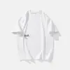 Camiseta de verano de manga corta para hombre de 250 g, corte holgado, nuevo modelo 2025, bordado de letras, blanco, top casual de alta gama, moderno