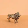 Nueva Estatua Pequeña de León de Latón Adorno de León Macho Artesanía en Bronce Mascota de Té Oficina Decoración del Hogar