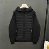 Abrigo Acolchado de Algodón para Hombre Otoño e Invierno Casual con Capucha Interior Sudadera Delgada Completamente Cubierta Abrigo de Pareja Top Casual Color Sólido Costuras