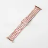 Aplicável a Huawei GT4/3 Apple iwatch8/7 fivela integrada três elos pulseira de relógio de aço inoxidável oca metal atacado