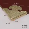 Protetores de Canto de Bronze Antigo Bordas de Caixa de Madeira de Cânfora Protetores de Canto de Cobre Ferragens para Móveis Chineses Flor de Canto Três Lados Peça de Canto de Nuvem Auspiciosa