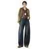 Jeans de mezclilla hechos a medida, azul retro, nueva colección otoño 2026, azul retro, de cintura alta, pierna curva, alta calidad