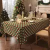 Toalha de Mesa de Natal Impermeável e à Prova de Óleo, Cobertura de Mesa Sem Lavagem, Toque de Luxo Leve e de Alta Qualidade, Decoração Festiva, Capa para Mesa de Centro com Ambiente