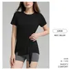 Novo Top de Yoga com Cintura Cruzada para Mulheres, Secagem Rápida, Respirável, Cobertura Esportiva Slim-Fit, Manga Curta para Fitness, Corrida, Yoga