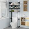 Estante de Almacenamiento para Baño Plástico Metal Inodoro Lavadora Hogar Impermeable de Pie Sin Perforaciones Estante de Almacenamiento para Baño