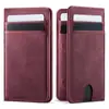 Nuevo Tarjetero de Cuero Genuino de Amazon Clip de Cuero Multifuncional Plegable Doble Succión Magnética Apertura Plegable Doble Ranura para Múltiples Tarjetas Tarjetero para Hombre