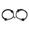 Transfronterizo Nuevo Amor Blanco y Negro Hebilla Magnética Succión Pulsera Trenzada de Pareja Novia Pulsera Ajustable Joyería para Estudiantes