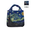 Bolsa de Compras Plegable Serie Pintura al Óleo de Gran Capacidad, Nueva Bolsa de Compras Ecológica Estilo Tote con Estampado Digital de Dibujos Animados