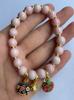 Pulsera de Porcelana Gris Yongxiang de Pekín con Pulsera Luna Blanca Flor de Cerezo Morado Regalo de Cumpleaños Yonghe para Hombres y Mujeres Adornos para Manos