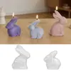 Zongbo Molde de Silicona de Conejo Semi-3D para Pascua, Molde para Velas Aromáticas DIY, Molde de Adorno de Conejo