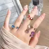 Anillo Abierto Multicolor de Diamantes de Zirconia Completos Más Vendido de Xiaohongshu, Lujo Accesible, Gama Alta, Anillo de Diseño de Nicho Super Brillante