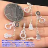 Plata de Ley S925 Plata Lisa Zircón Calabaza Borla Cadena Colgante Colgante Cristal Trenzado Cuerda de Mano Collar Accesorios DIY