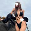 2025 Novo Colete Slim Feminino Slim-fit Sexy Dividido Biquíni Alça Coreano Sem Costas Moda Praia