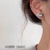 Pendientes de Perla Auténtica Tahitiana Gris Plateado Silver Needle Shijia para Mujer, Pendientes de Nicho Únicos de Gama Alta, Forma Redonda
