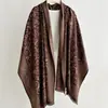 Cachecol Longo Jacquard de Seda Fino Imitação de Caxemira Versátil Estilo Europeu Americano Moda para Deslocamento Viagem Xale Feminino