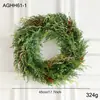 Nuevo corona de Navidad artificial estilo americano de aguja de pino con piñas, decoración colgante para puerta para arreglos festivos y decoración del hogar