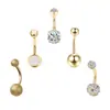Conjunto de Anéis para Umbigo Amazon Cross-Border E-Commerce 12 em 1 de Aço Inoxidável com Studs de Zircônia Exquisite de Quatro Garras para Umbigo