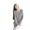 Falda corta de punto gris casual estilo coreano para mujer, nuevo conjunto de suéter de otoño e invierno, falda bodycon de algodón de dos piezas
