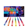 Marcador de pintura corporal UV que brilla en la oscuridad, doble punta, 12 colores, pluma de tatuaje graffiti, pluma de pintura facial fluorescente para festivales de música y discotecas