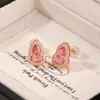 Brincos Yuebao Jewelry Coloridos de Turmalina Prata Esterlina S925 Banhados a Ouro Rosa Cabacinha Estilo Chinês Nicho Alto Padrão Personalizáveis