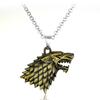 Collar con colgante de aleación de dragón de tres cabezas y collar con llavero de cabeza de lobo dominante, películas y series de televisión europeas y americanas transfronterizas, en stock