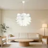 Luminária Pendente Estilo Nórdico Pinha Branca Soquete E27 Lâmpada para Quarto Mesa de Cabeceira Mesa de Jantar Decoração Criativa Arte de Pétalas