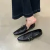 Zapatos de Cuero Slip-On de Tacón Bajo Cuadrado Estilo Retro First Encounter Temporada Otoño 2026 Mocasines Estilo Francés y Británico