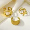 Joyería de Acero Inoxidable Anillo Abierto Geométrico de Estrella de Mar Transfronterizo Anillo de Dedo de Personalidad Joyería Anillo de 18K Sensación de Gama Alta de Nicho