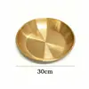 Plato hondo de acero inoxidable estilo coreano para uso doméstico y comercial, plato redondo dorado cepillado, engrosado y profundizado, adecuado para restaurantes de barbacoa, venta al por mayor