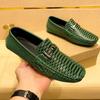 2025 Transfronterizo talla grande 47 Zapatos Casuales de Cuero Zapatos de Moda para Jóvenes Suela Blanda Zapatos para Conducir Zapatos Perezosos Zapatos tipo Mocasín Zapatos de Hombre