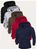 Conjunto de sudadera con capucha y pantalón de chándal de 3 piezas para hombre, adecuado para las temporadas de primavera y otoño, incluyendo sudaderas tipo pullover de color liso.