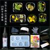 Planta seca flor coaster molde silicone abrasivo ferramenta em relevo cristal artesanal epóxi diy material resina AB cola caseira