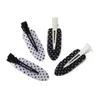 Presilha de cabelo estilo coreano, estilo universitário, com bolinhas pretas e brancas, para mulheres, presilha lateral para franja, presilha de cabelo sem costura, acessório de cabelo