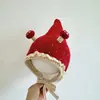 Sombrero de Princesa Infantil con Encaje de Hongo y Puntiagudo Otoño Invierno Sombrero de Lana Tejida para Bebé Recién Nacido Protección para Orejas de Niña
