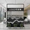 Logo de Oficina Minimalista Pantalla de Empresa Fondo de Recepción Pared Entrada Vestíbulo Mampara de Cristal