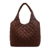 202 Modelo Nuevo Bolso Tote de Algodón Acolchado de Gran Capacidad Transfronterizo para Mujer, Bolso de Hombro Tote de Lona Acolchada de Moda Tendencia para Viajes
