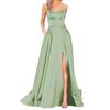 Vestido de dama de honor europeo y americano de color sólido 2025, vestido largo adelgazante con hombros descubiertos, vestido de noche de dama de honor de moda de Amazon.