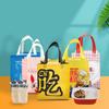Bolsa de embalaje para llevar personalizada al por mayor, bolsa tote de tela no tejida con aislamiento térmico, recubierta, para catering, té con leche, barbacoa, para llevar, personalizada