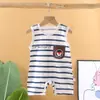 Enterizo de Verano para Bebé Estilo Coreano para 1-18 Meses, Ropa Unisex para Bebé, Mono Ligero de Algodón sin Mangas con Cierre en la Entrepierna