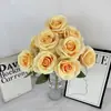 Flores Artificiales para Boda, Rosas de Diamante de Nueve Cabezas, Arreglos Florales para Salón de Bodas, Decoraciones para Pasillo, Exhibición en Casa, Flores de Seda para Exportación