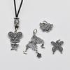 Colgante de lazo de plata de ley 925 con diseño de mariposa, sencillo y dulce, ideal para pulseras de cristal y collares.