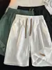 Pantalones cortos de seda helada frescos de verano para hombre, finos, adecuados para usar al aire libre, de marca, modernos, de corte holgado, hasta la rodilla, pantalones casuales de baloncesto para jóvenes