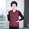 Casacos de Outono e Inverno para Mulheres de Meia-Idade e Idosas Tamanho Plus Roupa de Mãe Coletes de Algodão Acolchoados Roupa de Vovó Coletes Quentes Roupas para Idosos