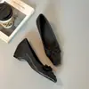 Zapatos planos de estilo retro con lazo para mujer, para el otoño de 2026, tipo slip-on para el trabajo, puntera cuadrada, versátiles zapatos Mary Jane
