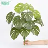 Paquete de 18 Plantas Verdes Artificiales para Decoración, Incluyendo Platanillo de Viajero, Palma Areca y Árbol del Dinero, para Decoración de Pared con Follaje Verde