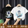 Camiseta de Manga Curta para Menino Verão Menino M L Crianças Meia Manga T Algodão Puro 2026 Nova Roupa de Bebê Tendência Camiseta de Meia Manga