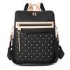 2025 Nova Bolsa da Moda para Comércio Exterior Mochila Casual Feminina Versátil Grande Capacidade Portátil Zíper Material Liso