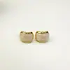 Pendientes cuadrados de esmalte, pendientes pequeños y frescos de nueva moda, temperamento europeo y americano, pasador de plata S925, pendientes vintage