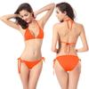 Fábrica de Trajes de Baño Yiwu Venta al por Mayor Bikini con Almohadilla para el Pecho Bikini Traje de Baño Color Sólido Multicolor Comercio Exterior Fábrica Clásica de Trajes de Baño